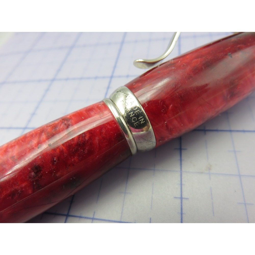 Jean Pierre Lepine Attila Little Fatty Ballpoint Pen Marbled Red France - Picture 5 of 15